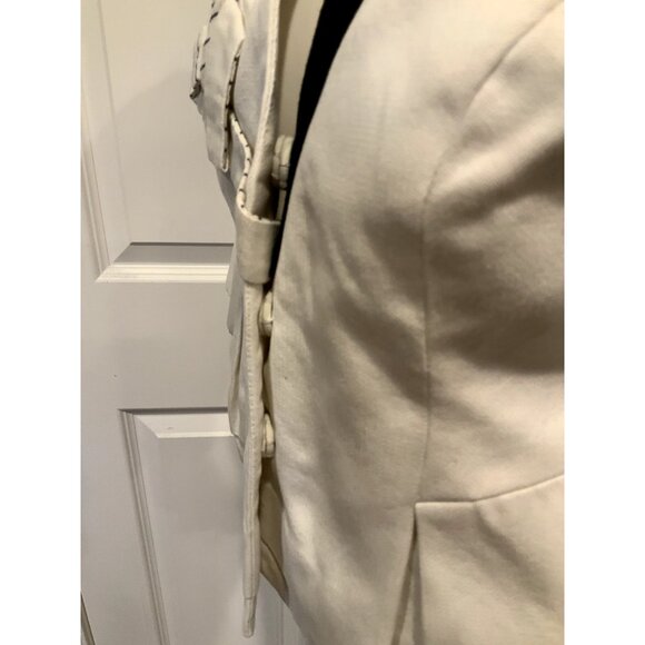 Floreat Anthropologie Cream W/ Blue Striped Trim Jacket, Size 0 (US) - Picture 5 of 10